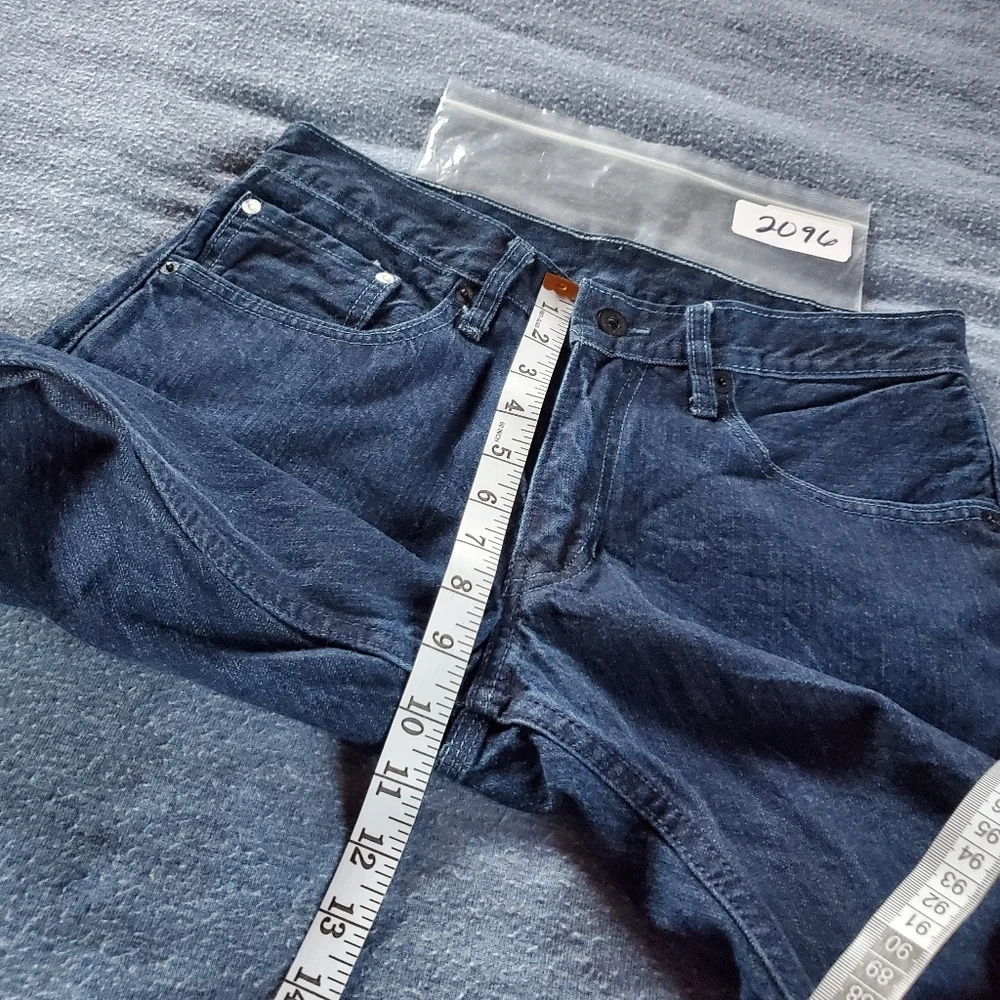 Levi's 514 Straight Motion Denim Blue Jeans Size 31x32 Black Leather Label